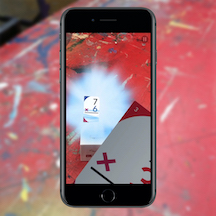 Phone showing the UpSparks AR app